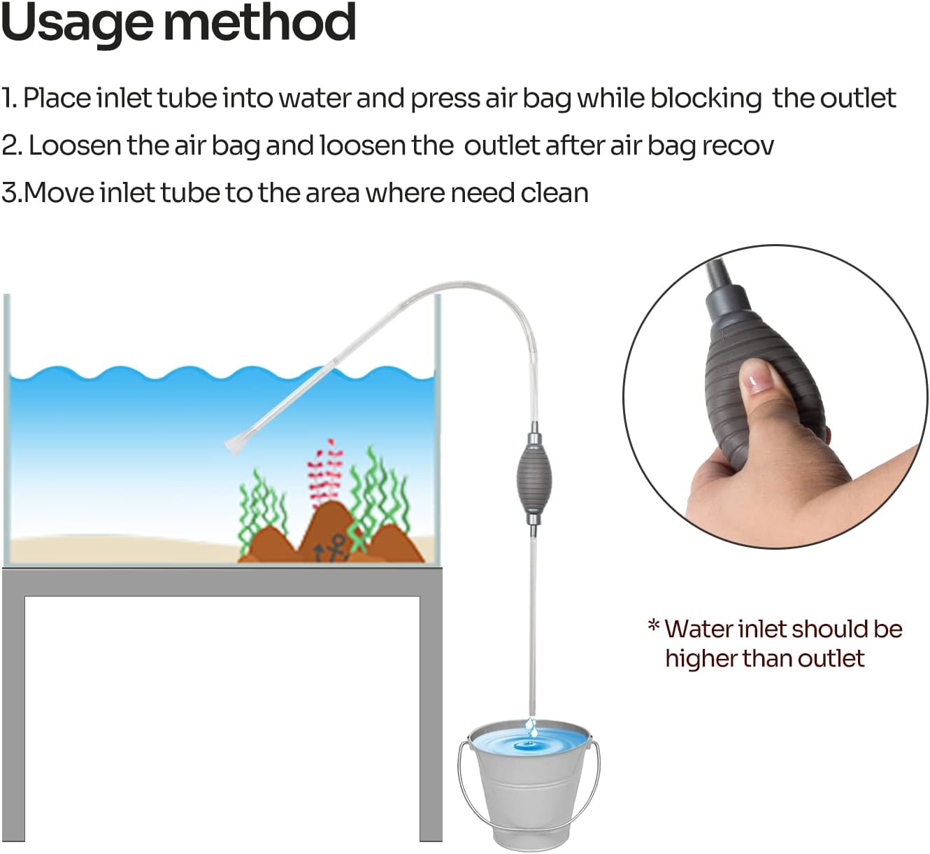 REPTIZOO 15 Gallon Full Glass Reptile Terrarium 12" x 12" x 24" Knock-Down Glass Tank and Siphon Gravel Cleaner Set, Small Habitat for Reptile Chameleon, Tree Frogs, Arboreal Geckos,Lizard