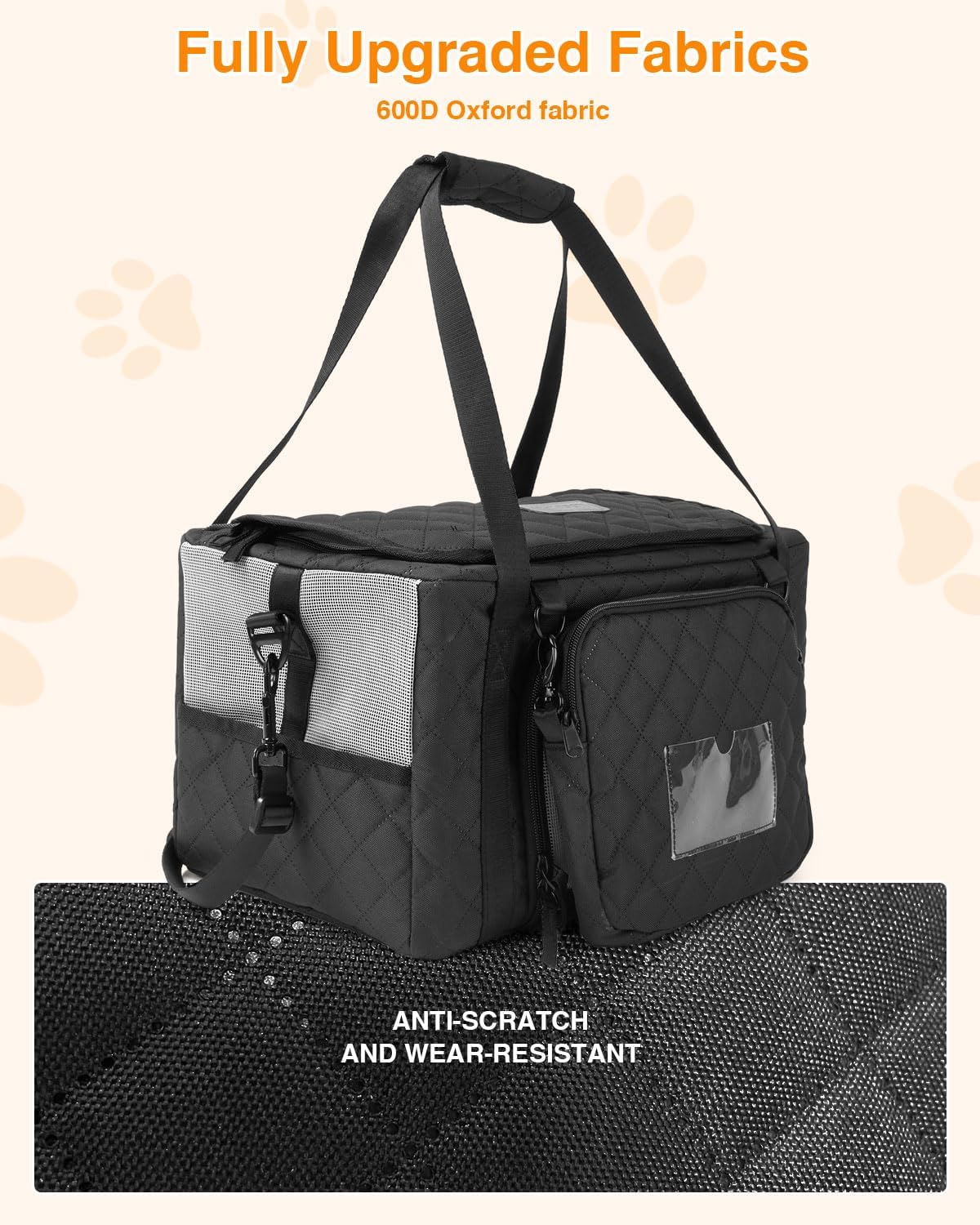 PETUX Small Cat Carrier - Pet Carrier Airline Approved for Kitten Under 10 lb - Escape-Proof, Foldable & Portable Cat Carriers for Travel, Vet Visits with Removable Bag, Safety Buckle & Leash - Grey