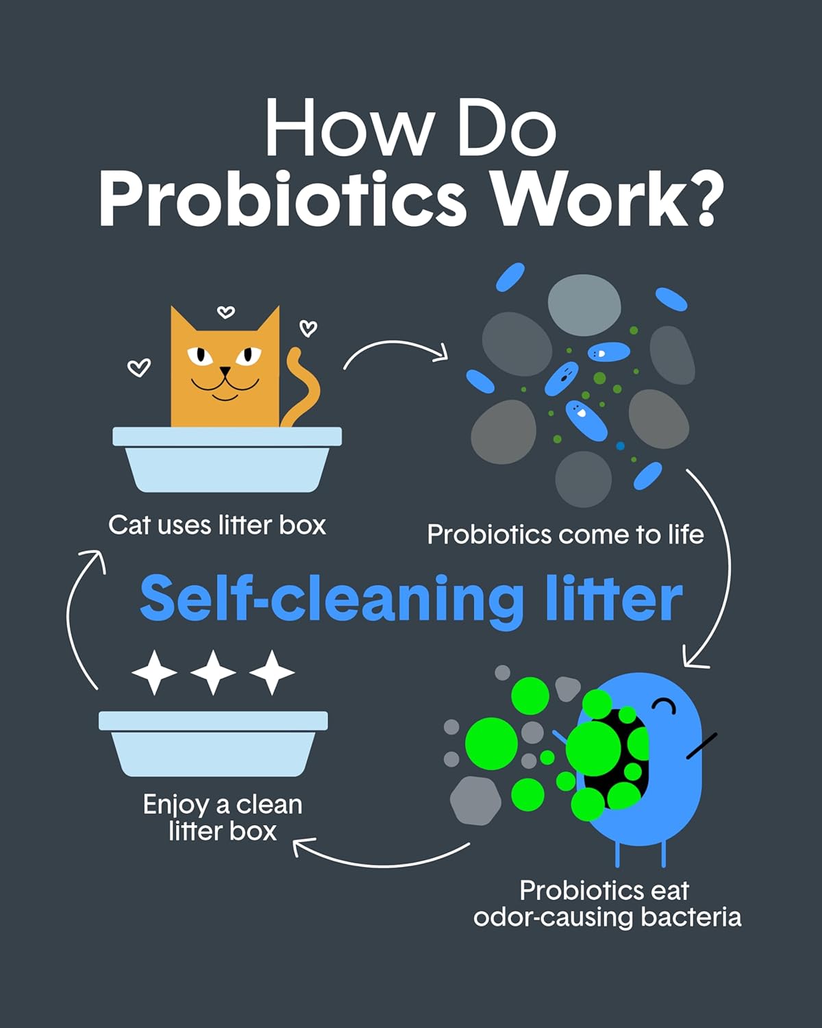 Boxie Probiotic Cat Litter, 40 Day Odor Control, Clumping Clay Kitty Litter, Odor Eliminating Probiotics, Dust-Free, No Fragrances No Fillers, 40 lb