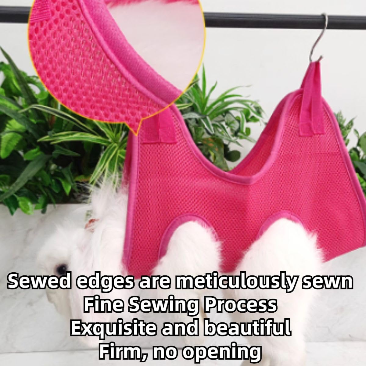 Rabbit Grooming Hammock with Safety Belt for Nail Clipping, Grooming, Bunny Bathing Bag for Nail Trimming, Cat Claw Care Bag, Small Animal Grooming Harness (Red,X-Small)