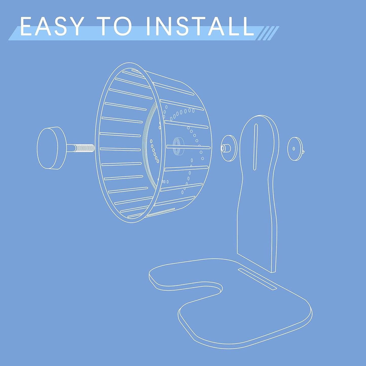 Petest Hamster Exercise Wheel, Silent Spinner Hamster Running Wheels, Diameter 8.3 inch, Blue