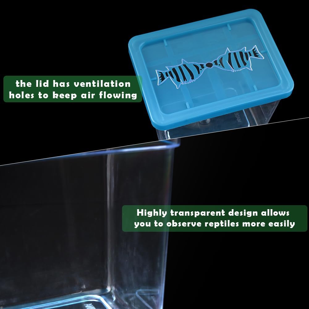 48 Pack Small Plastic Reptile Carrier Tarantula Enclosure Breeding Box Hatching Container for Spider Snail Turtle Hermit Crab Insect (3.9 x 2.9 x 3.1 Inch)