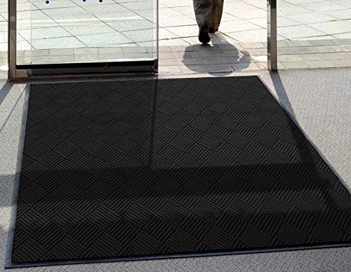 WaterHog Diamond | Commercial-Grade Entrance Mat with Rubber Border – Indoor/Outdoor, Quick Drying, Stain Resistant Door Mat (Camel, 3' x 8')