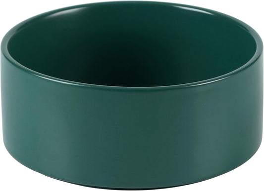 Non-Slip 8.2inch Ceramic Dog Food and Water Bowl for Large Breed Dogs, Pet Bowl for Replacement (Single Bowl, Green)
