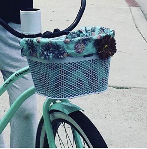 Cruiser Candy Bike Basket Liner Waterproof, Universal Fit for Most Bike Baskets, Stylish 2in1Tote, Bike Basket Cover, EBiKE Front Wire Or Wicker Bike Baskets Fits Up to 15x12x10