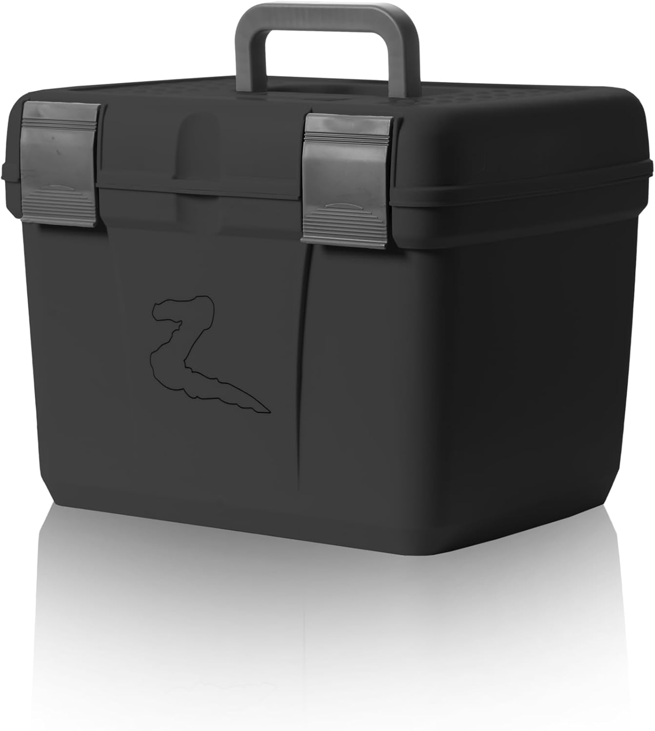 HORZE Smart Grooming Box for Horses, Dogs, Cats with Removable Tray | Non-Slip, Crack Resistant | 16" x 12" x 12" - Shadow Grey - One Size