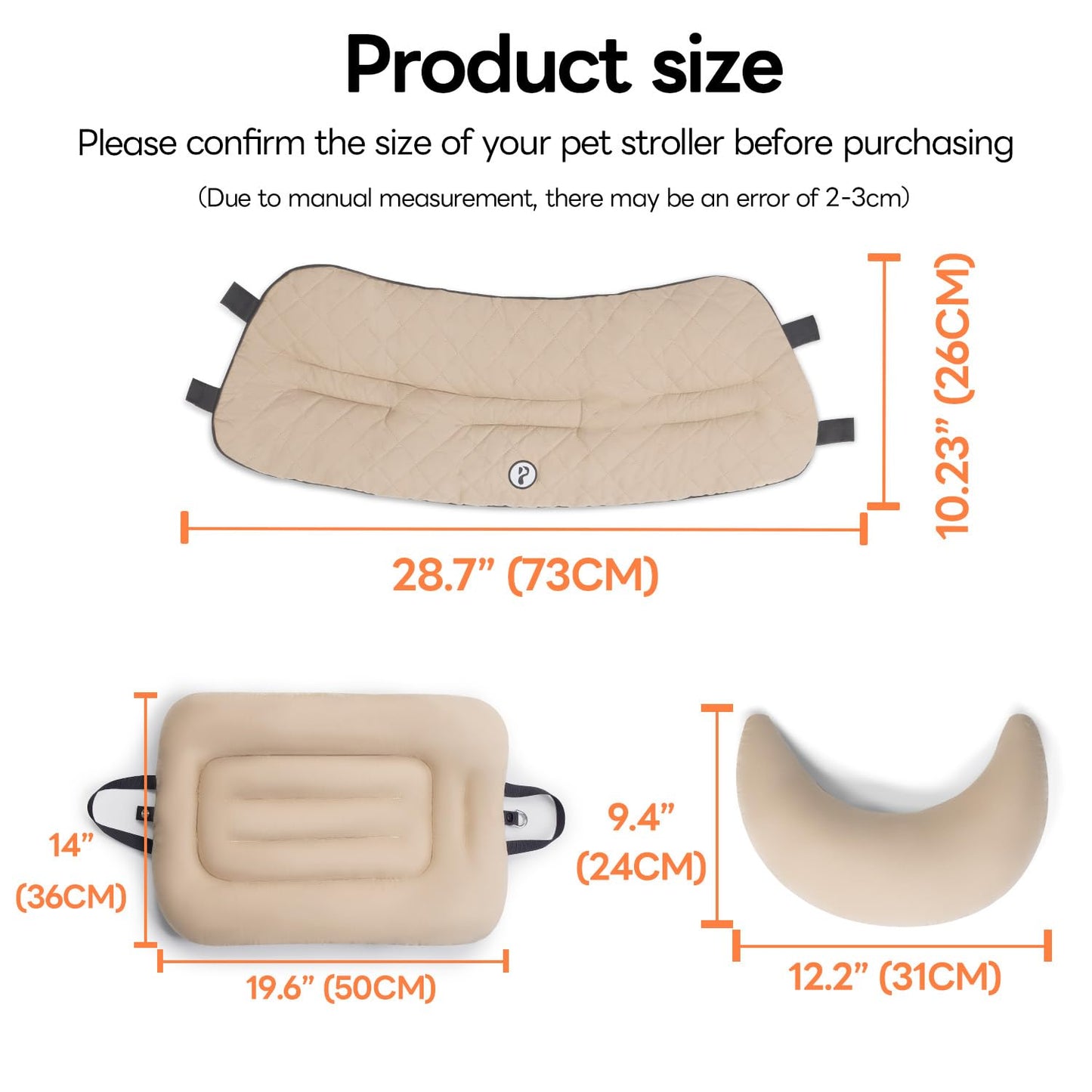 Pet Stroller Cushion for Dogs & Cats, Dog Stroller Mat, Ideal Accessories for Comfortable Rides