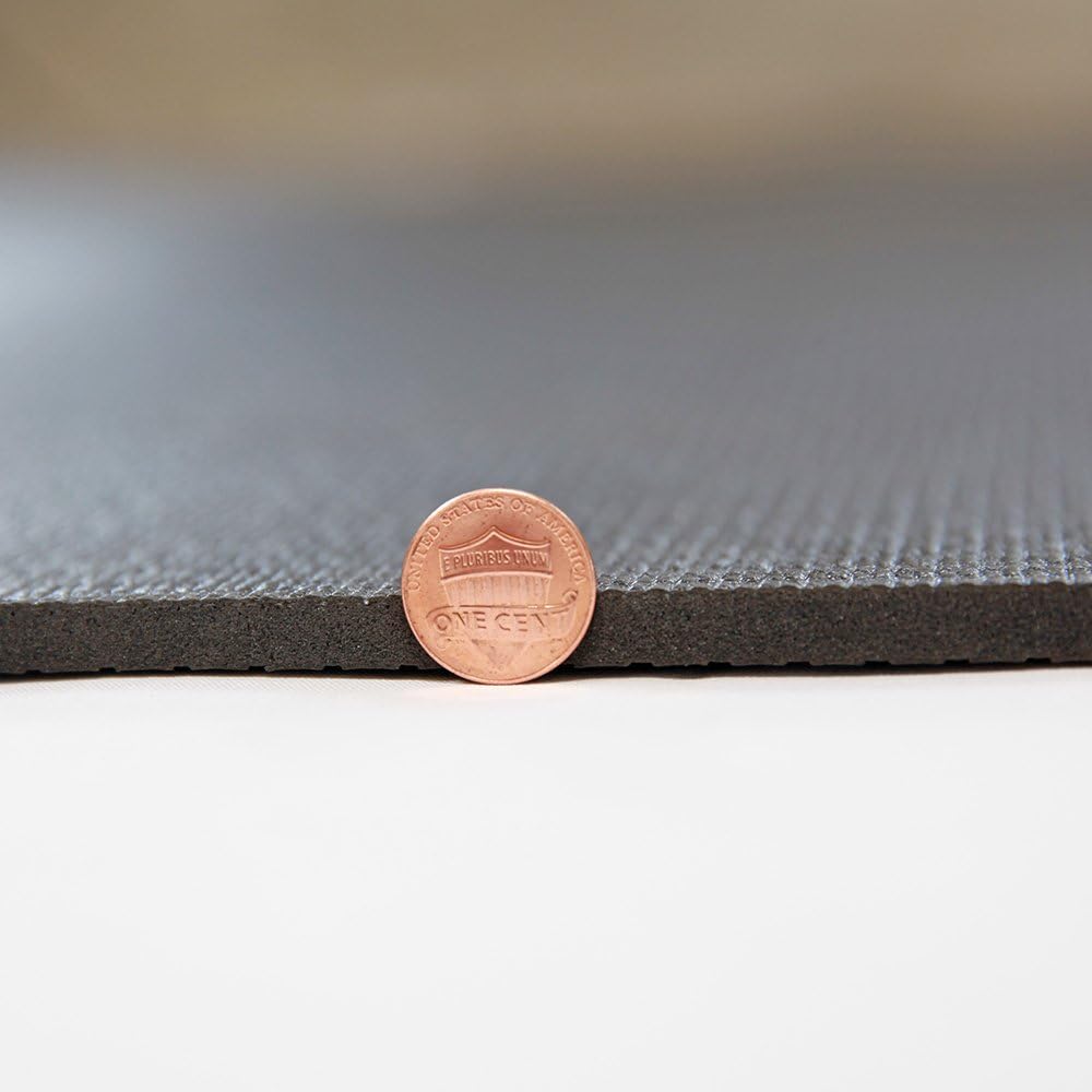 RevTime Extra Large Exercise Mat 7 x 5 feet (84" x 60" x 1/4") 6 mm Thick & High Density Mat for Home Cardio and Yoga Workouts, Durable Gym Floor Mat, Black