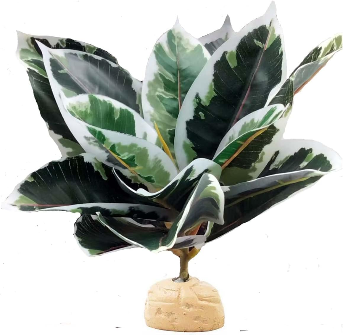 Reptile Plants Terrarium Reptile Tank Decorations for Bearded Dragon Lizard Snake Geckos Chameleon Amphibian Habitat Terrarium Decor (Green+White)