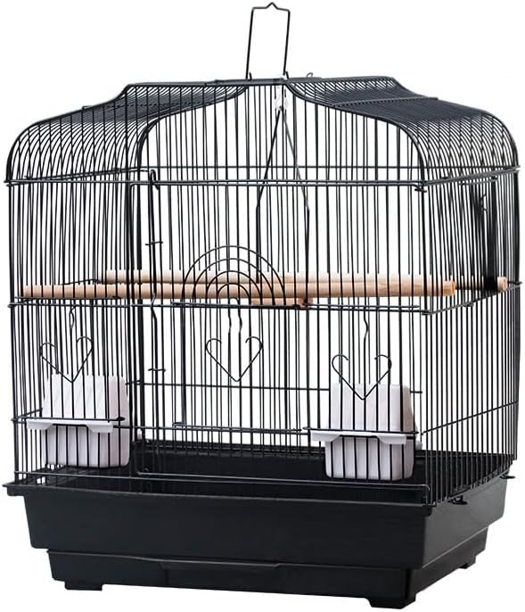 Travel Bird Cage 20.5×18.1×14.2in Portable Birdcage with Handle and Perches for Small Parrots Canaries Cockatiels Lovebirds Finches Budgies Conures
