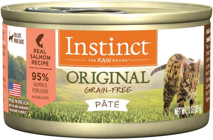 Instinct Original Pate Wet Cat Food, Grain Free Recipe - Real Salmon, 3 oz. Cans (Pack of 24)