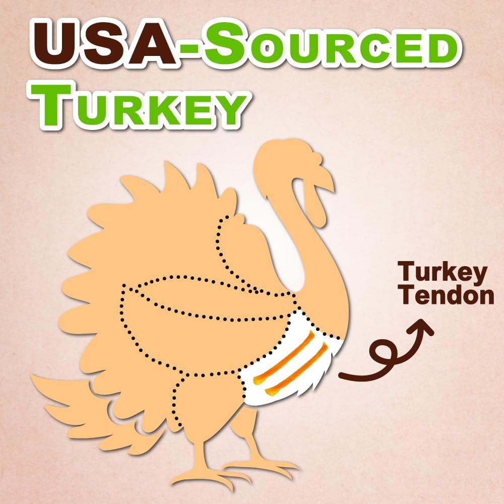 Afreschi Natural Turkey Tendon Ring (S) 8 oz, for Small Breeds, USA-Sourced Turkey Tendon, All Natural Puppy Chew, Hypoallergenic, Rawhide Alternative