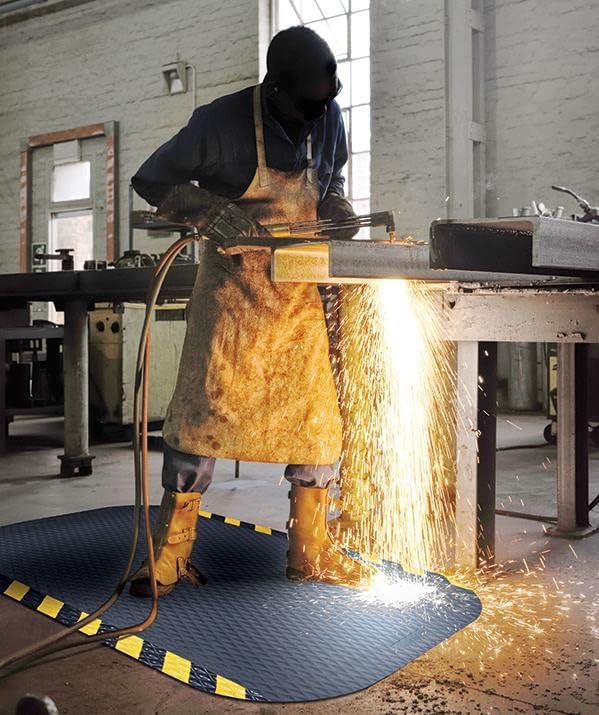 American Floor Mats Hog Heaven 5/8 inch Black & Black Border 5' x 4' Nitrile Backed Anti-Fatigue Comfort Mat