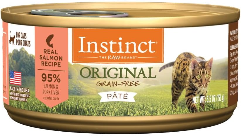 Instinct Original Grain Free Real Salmon Recipe Natural Wet Canned Cat Food by Nature's Variety, 5.5 oz. Cans (Case of 12)