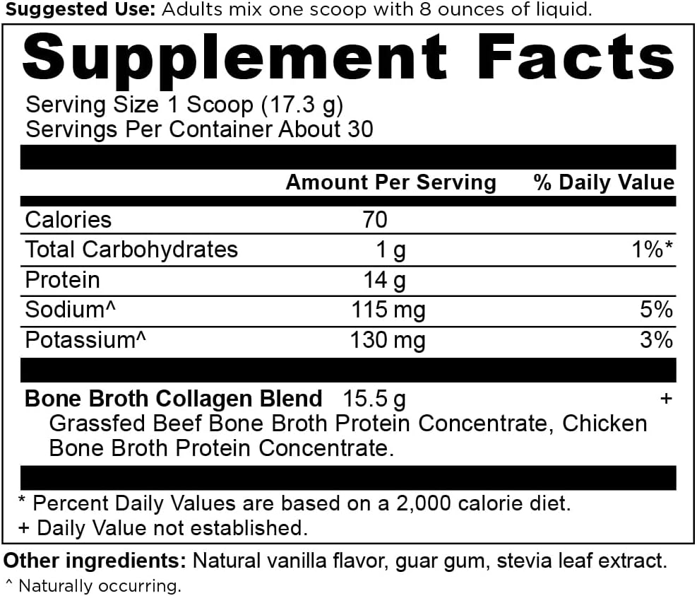 Ancient Nutrition Collagen Powder, Bone Broth Collagen, Vanilla, Hydrolyzed Multi Collagen Peptides, Supports Skin and Nails, Joint Supplement, 30 Servings, 18.3oz