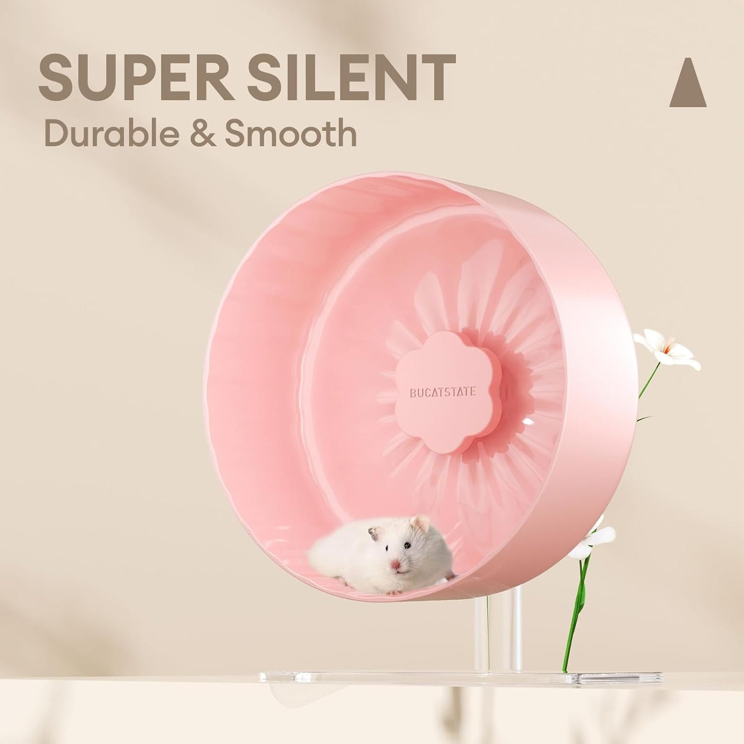 BUCATSTATE Hamster Exercise Wheel 10.2", Upgraded Super-Silent Spinner Hamster Running Wheels with Adjustable Base & Rust-roof Bearing for Dwarf Syrian Hamster Gerbils Rats