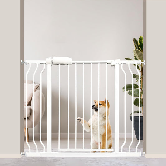 Walk Through Baby Gate 29-43.5 Inch Wide for Stairs Tension Pet Dog Gates Indoor for Doorways No Drilling Pressure Mounted Pet Gates for Kids