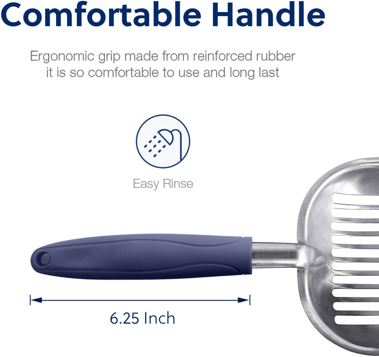 WePet Cat Litter Scoop, Aluminum Alloy Sifter, Kitty Metal Scooper, Deep Shovel, Long Handle, Poop Sifting, Kitten Pooper Lifter, Durable, Heavy Duty, for Litter Box