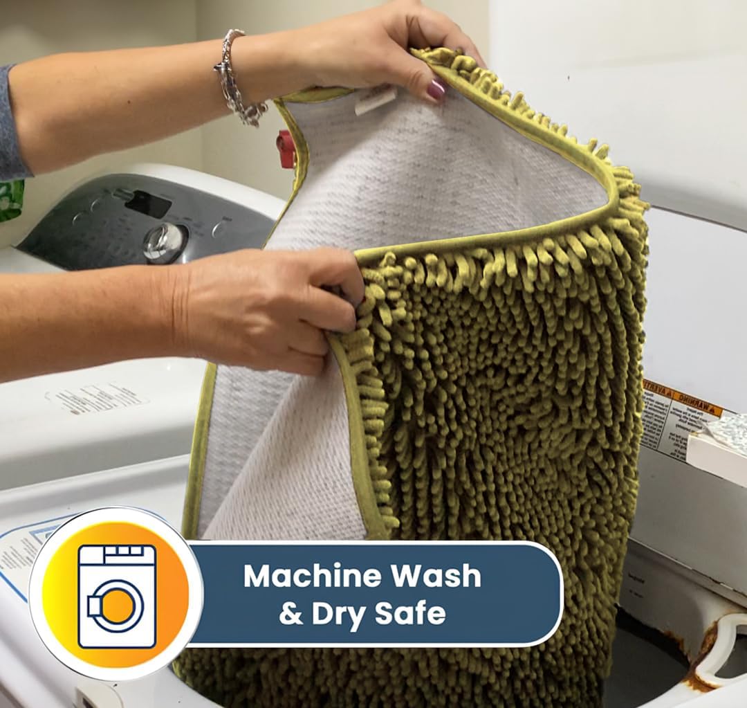 Muddy Mat® Original Dog Door Mat for Muddy Paws, Super Absorbent Microfiber, Non-Slip Washable Pet Rug, Quick Dry Chenille Entryway Carpet, Machine Washable Indoor Outdoor mat, Yellow 24"x35"