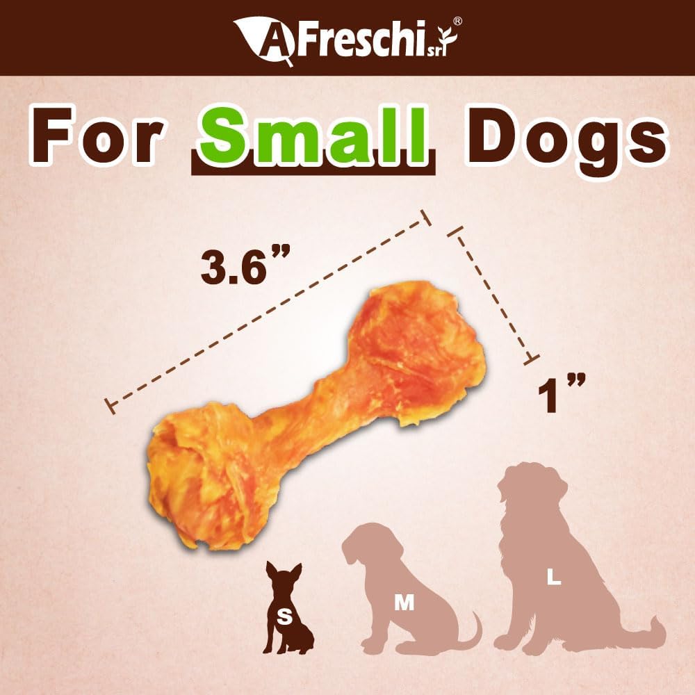 Afreschi Turkey Tendon Bone (S) 6 Pieces per Pack, USA-Sourced Turkey Tendon, All Natural Human Grade Puppy Chew, Hypoallergenic, Rawhide Alternative, Dog Treats for Small Breeds