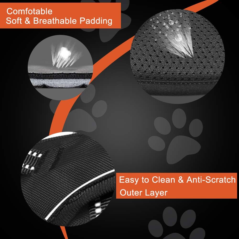 PHOEPET No Pull Dog Harnesses for Small Puppies Reflective Adjustable Front Clip Vest with 2 Metal Leash Attachment Hooks Soft Handle(XS, Purple)