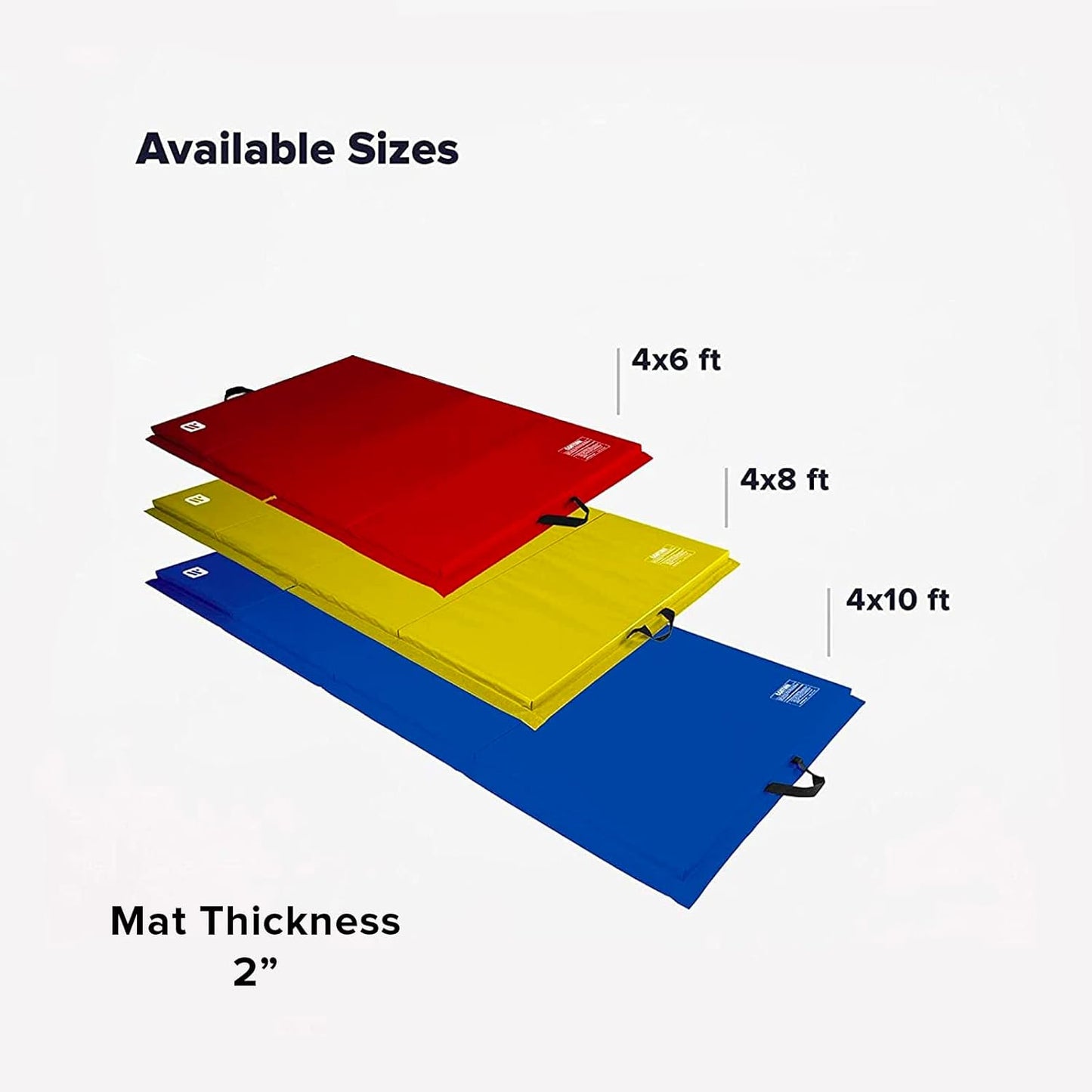 We Sell Mats - 4 ft x 8 ft x 2 in Personal Fitness & Exercise Mat for Home Workout - Lightweight and Folds for Carrying – All Purpose Home Gym Mat – Thick Mat for Yoga, Pilates, Stretches, and Floor Exercises