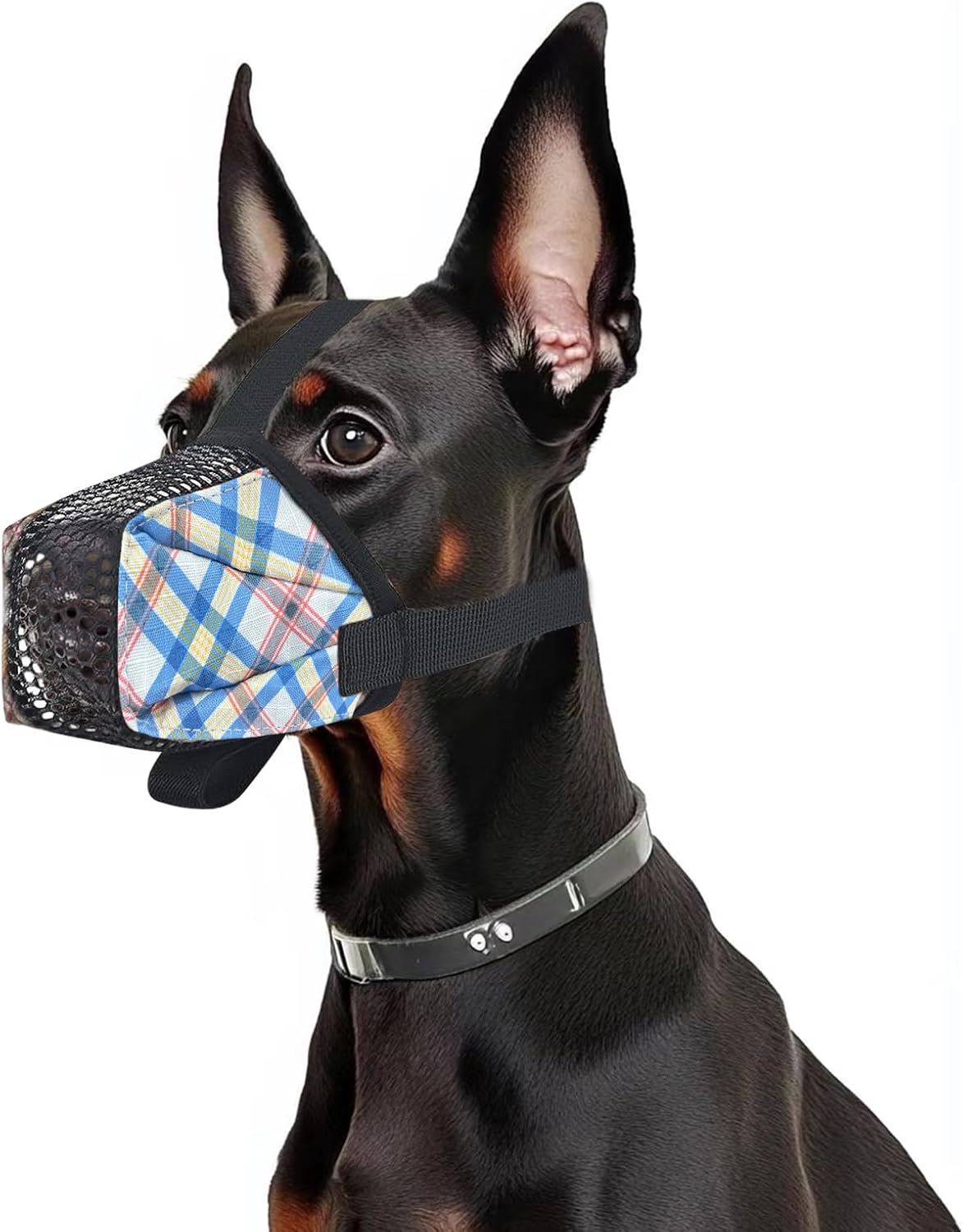 Dog Muzzle for Small Large Dogs - Soft Nylon Basket Muzzle with Adjustable Strap, Breathable Mesh Design Prevents Biting Chewing Licking Eating - Ideal for Training, Grooming & Vet Visits (Blue, L)