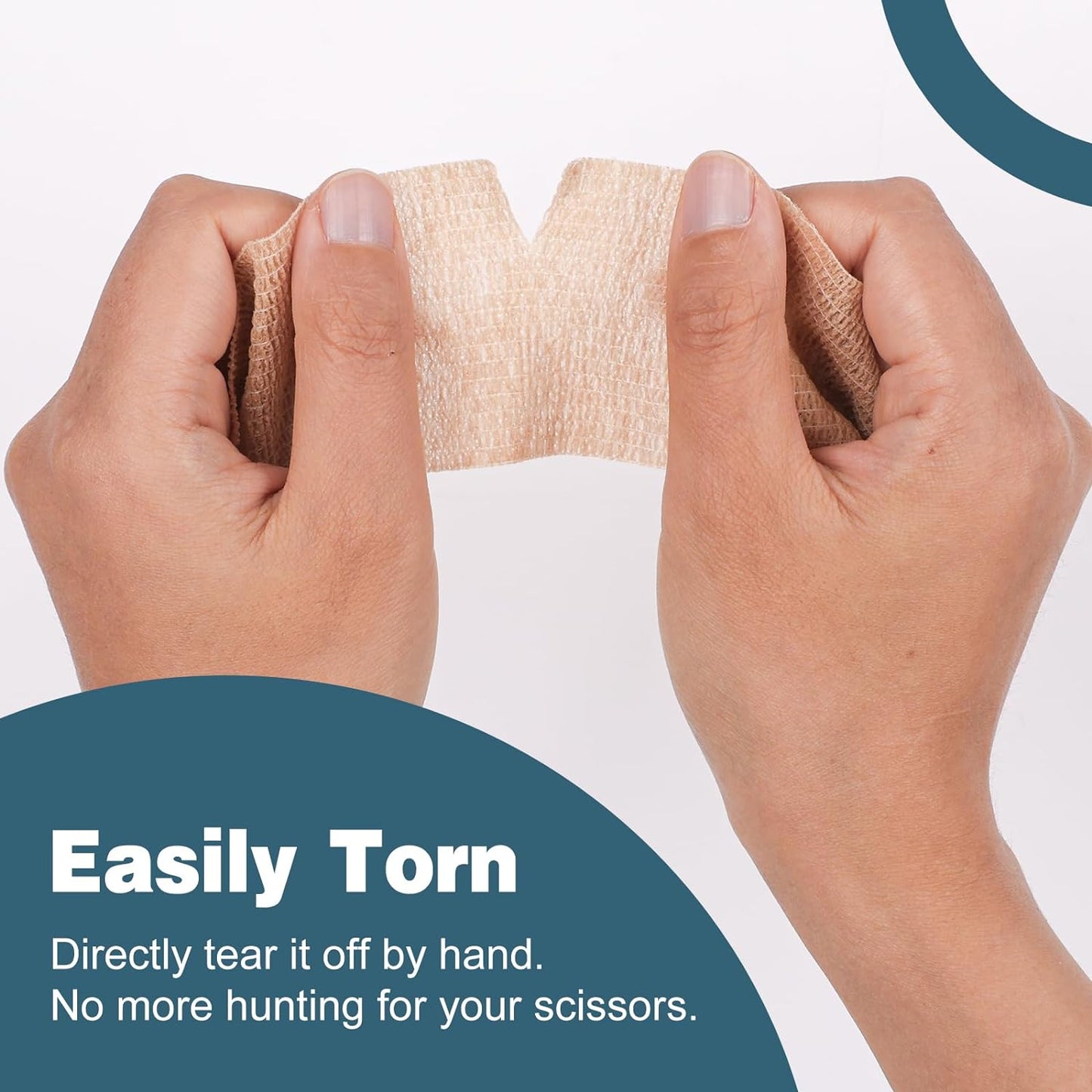 AZEN 8 Pack Self Adhesive Bandage Wrap, 2" X 5 Yards Elastic Cohesive Bandage Wrap, Skin Color Athletic Tape, Vet Wrap, Ankle Tape, Tattoo Grip Tape Wrap