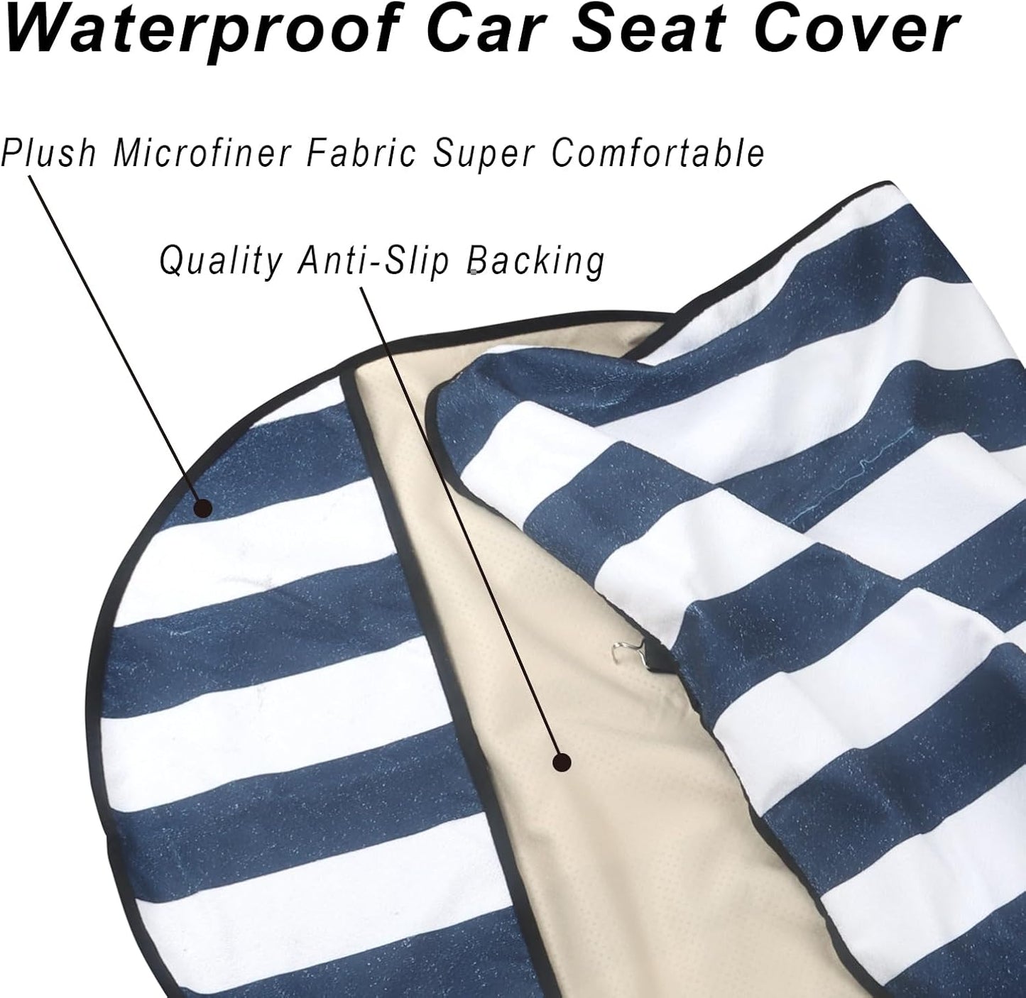 Car Seat Cover Protector Front Seats,for Gym Workout,Running,Swimming,Beach and Hiking,Waterproof Sweat Towel Bucket Seat Covers for Cars SUV Trucks (Blue Stripe, 2Pcs)