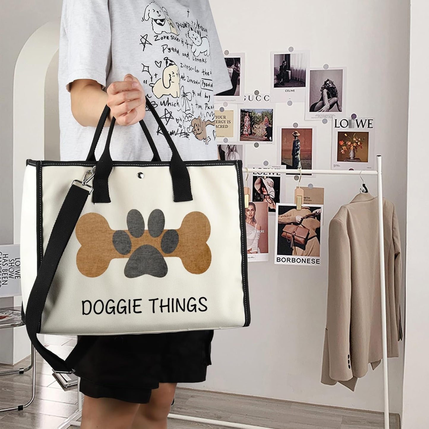 FOTAP Dog Owner Shopping Tote - Dog Park Bag and Doggie Gift