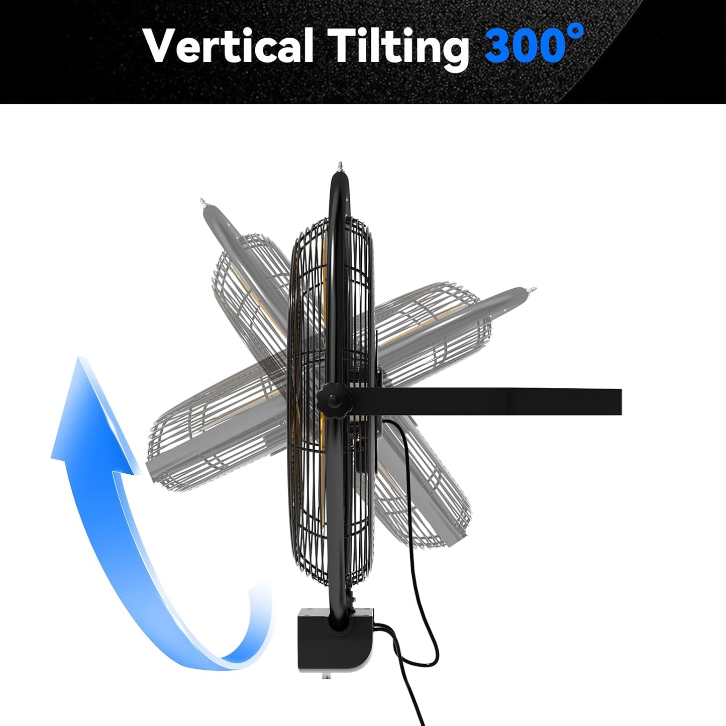 20 IN 5500 CFM Remote Control Wall Mount Fan, 3 Speed High Velocity Wall Fan with Timer, Oscillation & Tilting, Air Circulator for Garage, Commercial, Greenhouse, Warehouse & Gazebo Use, UL Listed