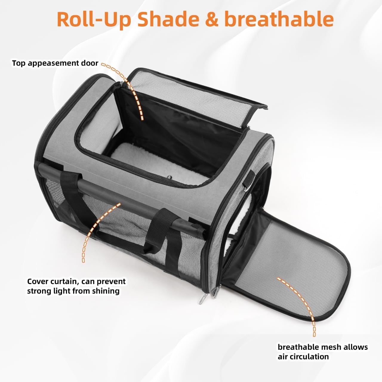 TWDEPART Cat Carrier Backpack - Multifunctional, Firm & Foldable with Roll-Up Shade, Breathable Design Includes Collapsible Bowl & Cushion (Grey)