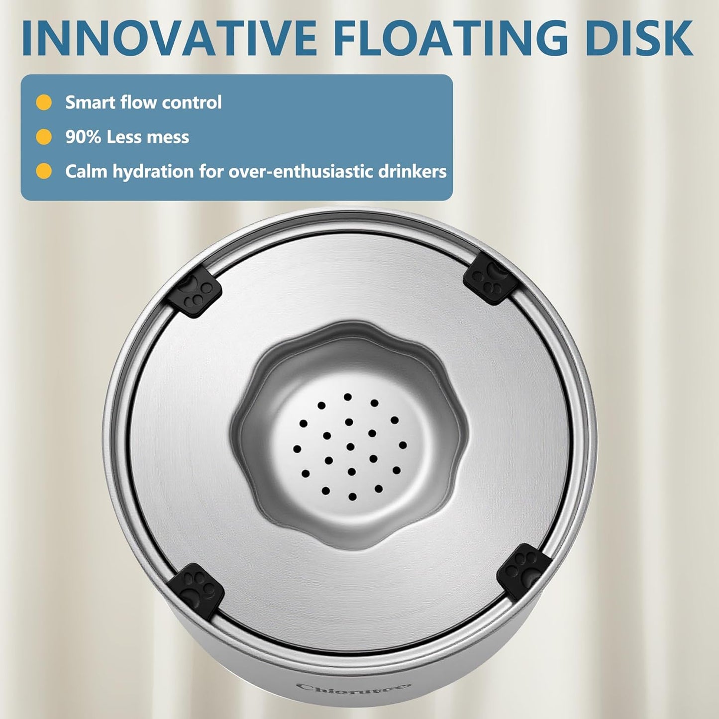 Dog Water Bowl No Spill,5.6L/1.5Gal Large Spill Proof Water Bowl for Dogs,Stainless Steel Slobber Stopper Slow Drinking Dog Bowl Anti Splash Pet Water Dispenser for Messy Drinkers