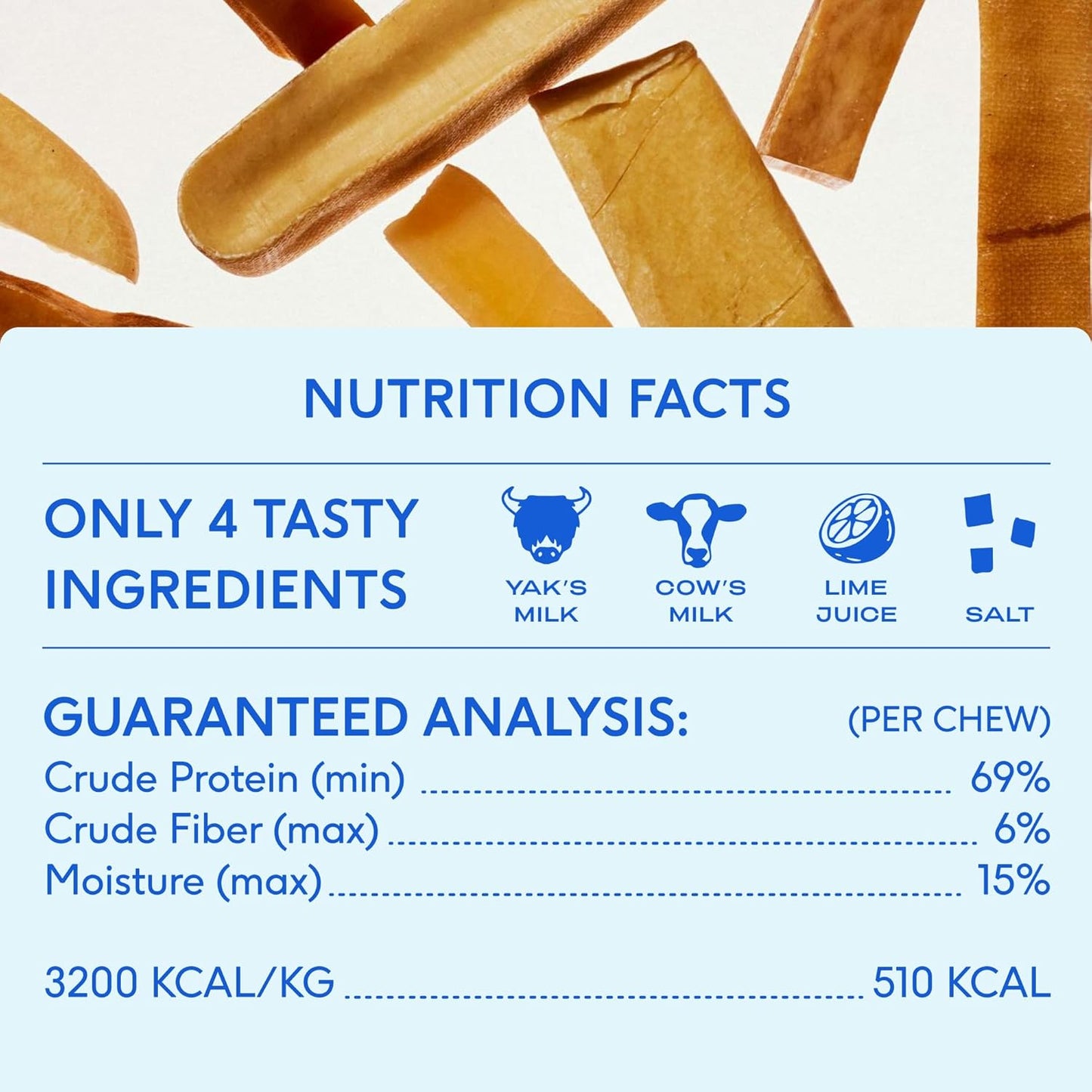 Native Pet Yak Cheese Himalayan Dog Chews XLarge - Long Lasting Dental Sticks for Extra Large Breeds – 100% All Natural Himalayan Yak Chews – Cheese Bone for Aggressive Chewers - 10 Per Pack