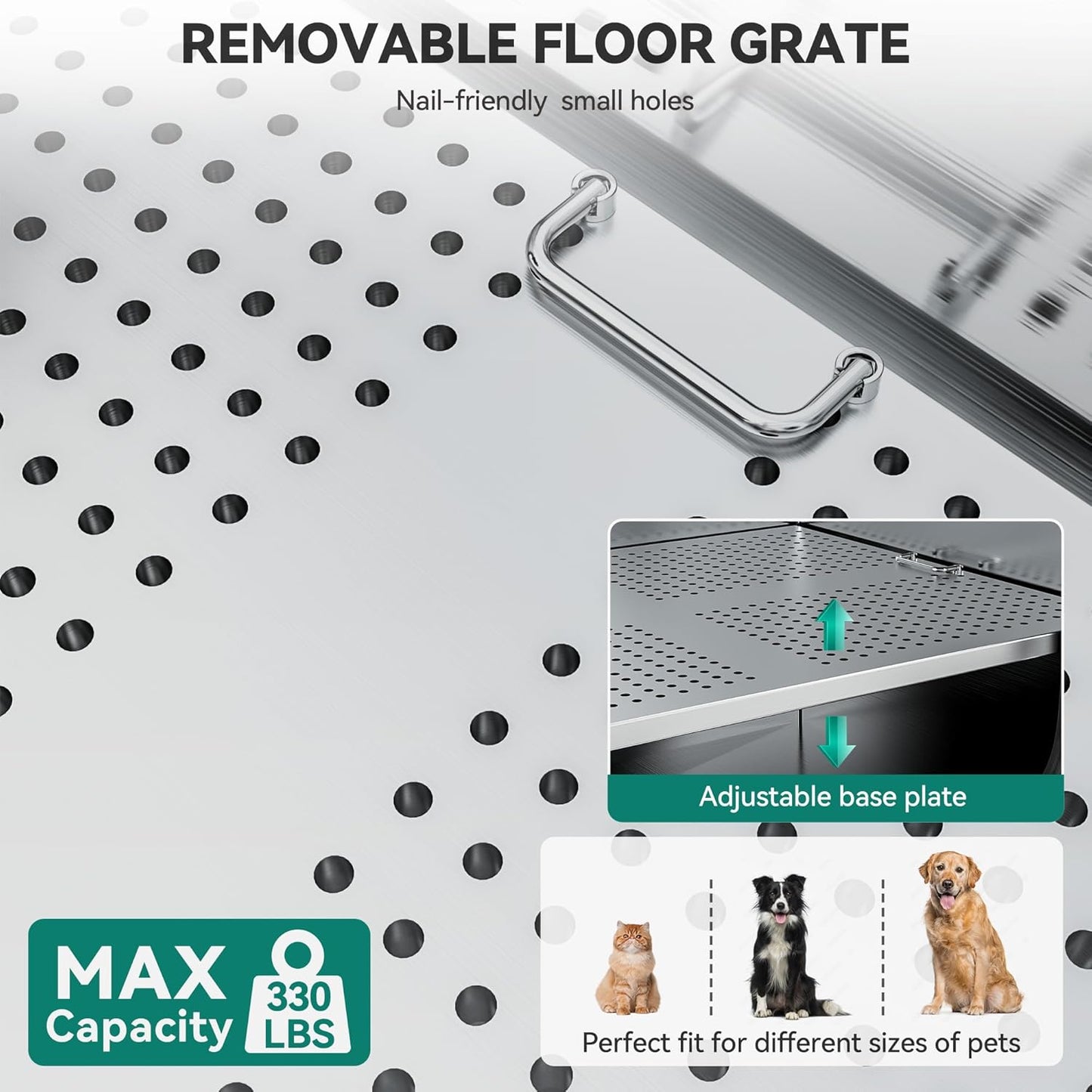 YITAHOME Professional Dog Bathtub 50in, Stainless Steel 304 Dog Bathing Station for Home, Pet Grooming Tub w/Right Stairs, Faucet, Floor Grate, Pet Washing Station for Large, Medium, Small Pets