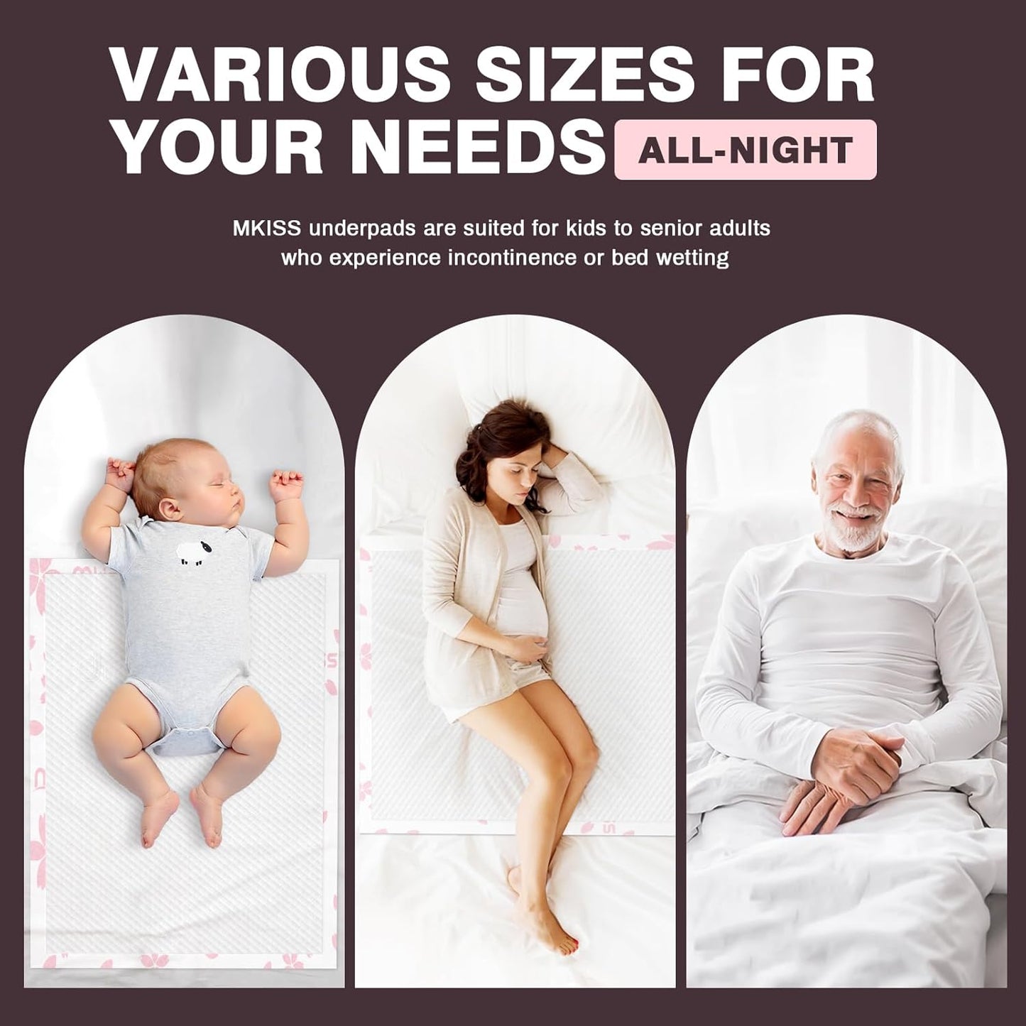 MKISS Heavy Duty Incontinence Underpads, 36" x 36", 40 Count-Ultra Absorbent Disposable Bed Pads, Tear-Resistant Chucks Pads for Adults, Kids, Elderly and Home Care