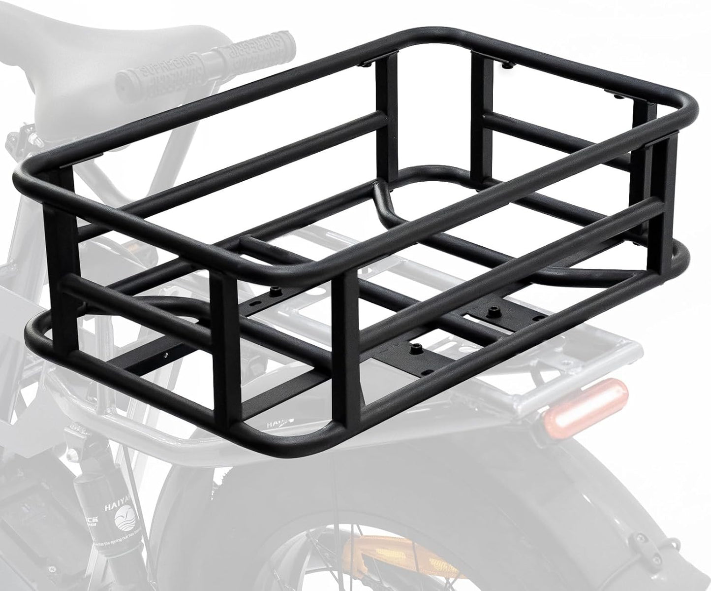 AWQM Large Ebike Basket, Waterproof Metal Electric Bicycle Basket, Quick Assemble Bike Accessories Rear Cargo Rack for Picnic, Pet, Sports