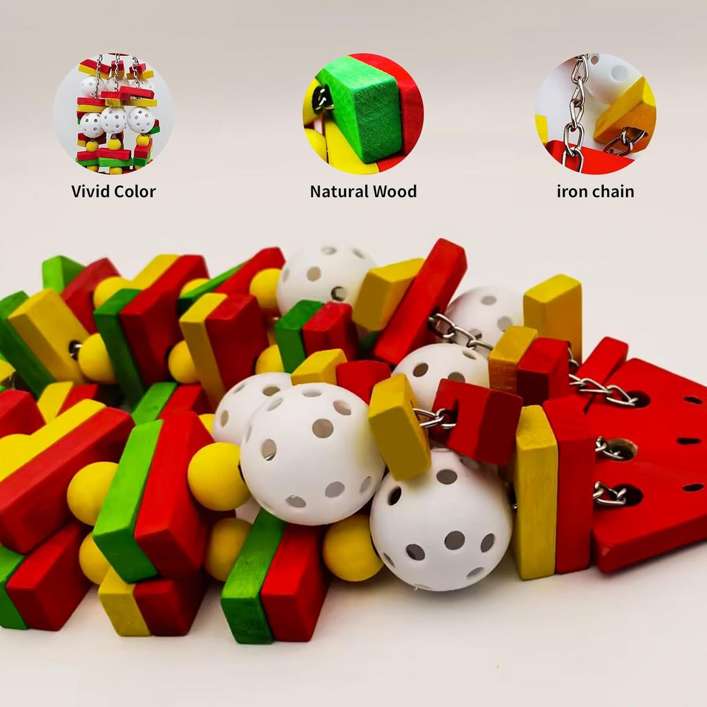 Bird Toys Parrot Toys for Large Birds Parrots, Cockatoos, Cockatiels, Parakeets, Cockatiel Cage Perch Stand Bird Cage Toy Parakeet Accessories