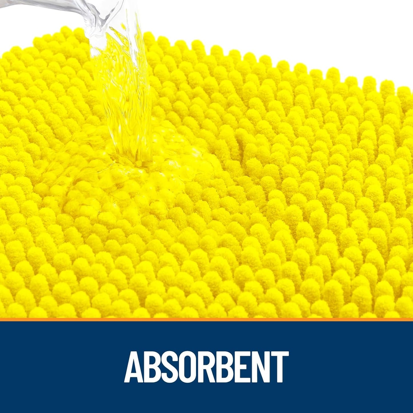 OLANLY Dog Door Mat for Muddy Paws 24x16, Absorbs Moisture and Dirt, Absorbent Non-Slip Washable Doormat, Quick Dry Chenille Mud Mat, Entry Indoor Entryway Carpet for Inside Floor, Lemon Yellow