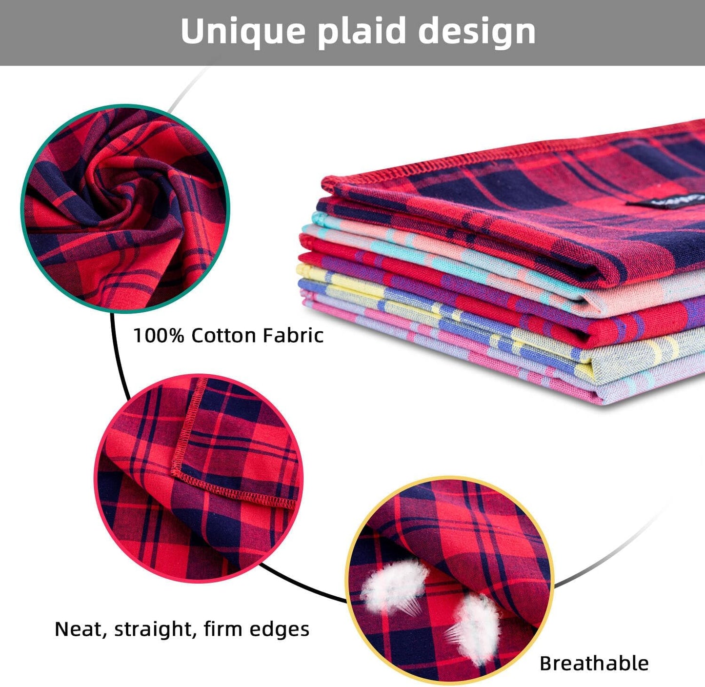 Summer Dog Bandana XLarge-Dog Scarf Vibrant Color Yellow Blue Plaid Printing Adjustable Bib Handkerchief Accessories for Large Dogs (XL)