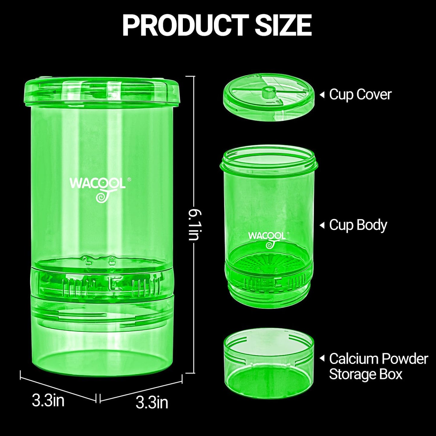 Cricket Calcium Powder Mixer for Reptiles, Cricket Feeder with Calcium for Reptiles, Reptile Calcium Duster Cricket Food for Reptile Bearded Dragon Gecko Terrarium Tank Accessories