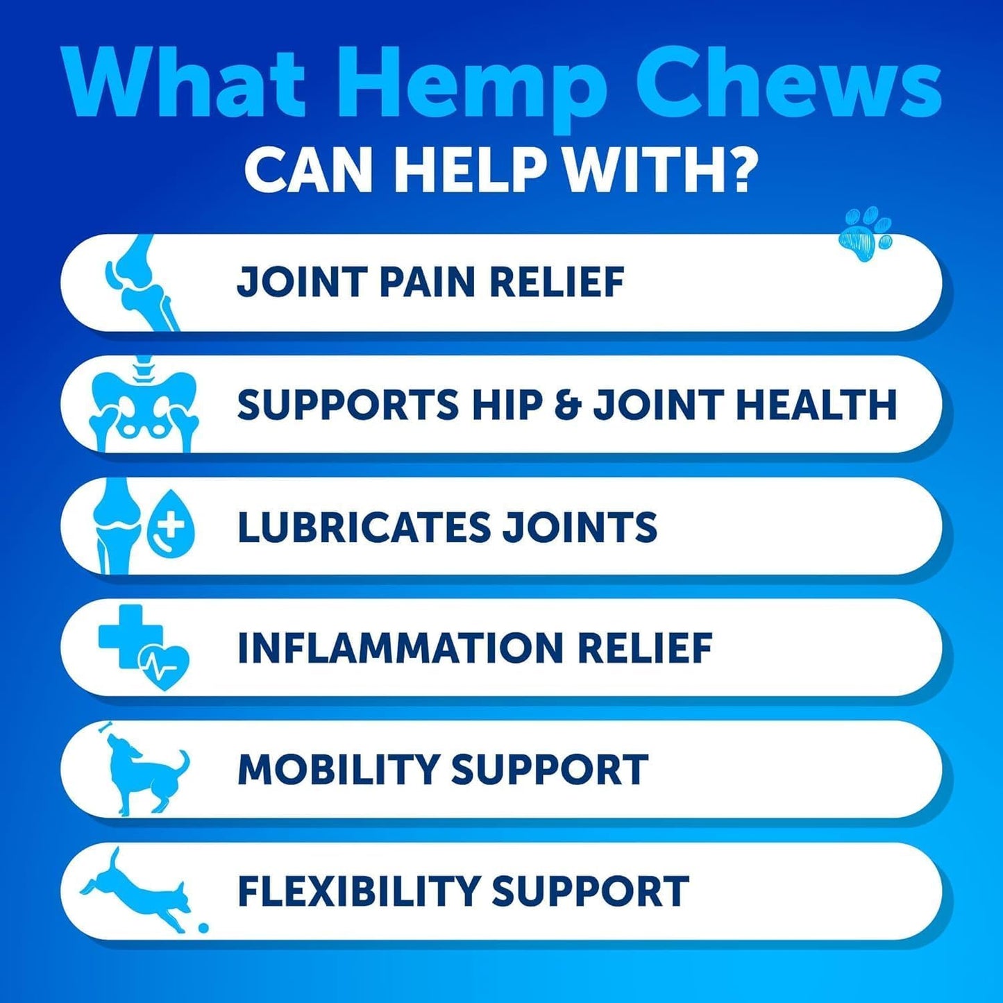 (2 Pack) Hemp Hip and Joint Supplement for Dogs - Glucosamine for Dogs Joint Pain Relief - Chews with Chondroitin, MSM, Hemp Oil - Mobility Support - Canine Cartilage Health - Made in USA