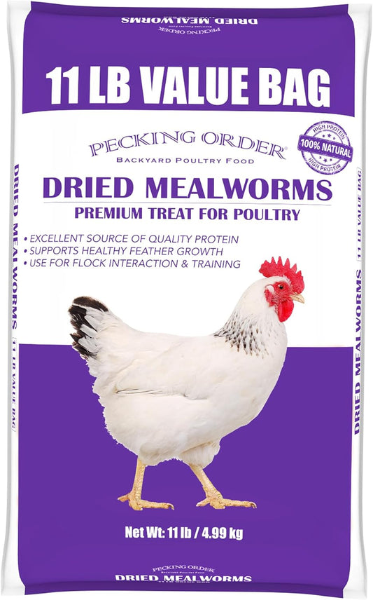 Pecking Order Dried Mealworms, 11 lbs