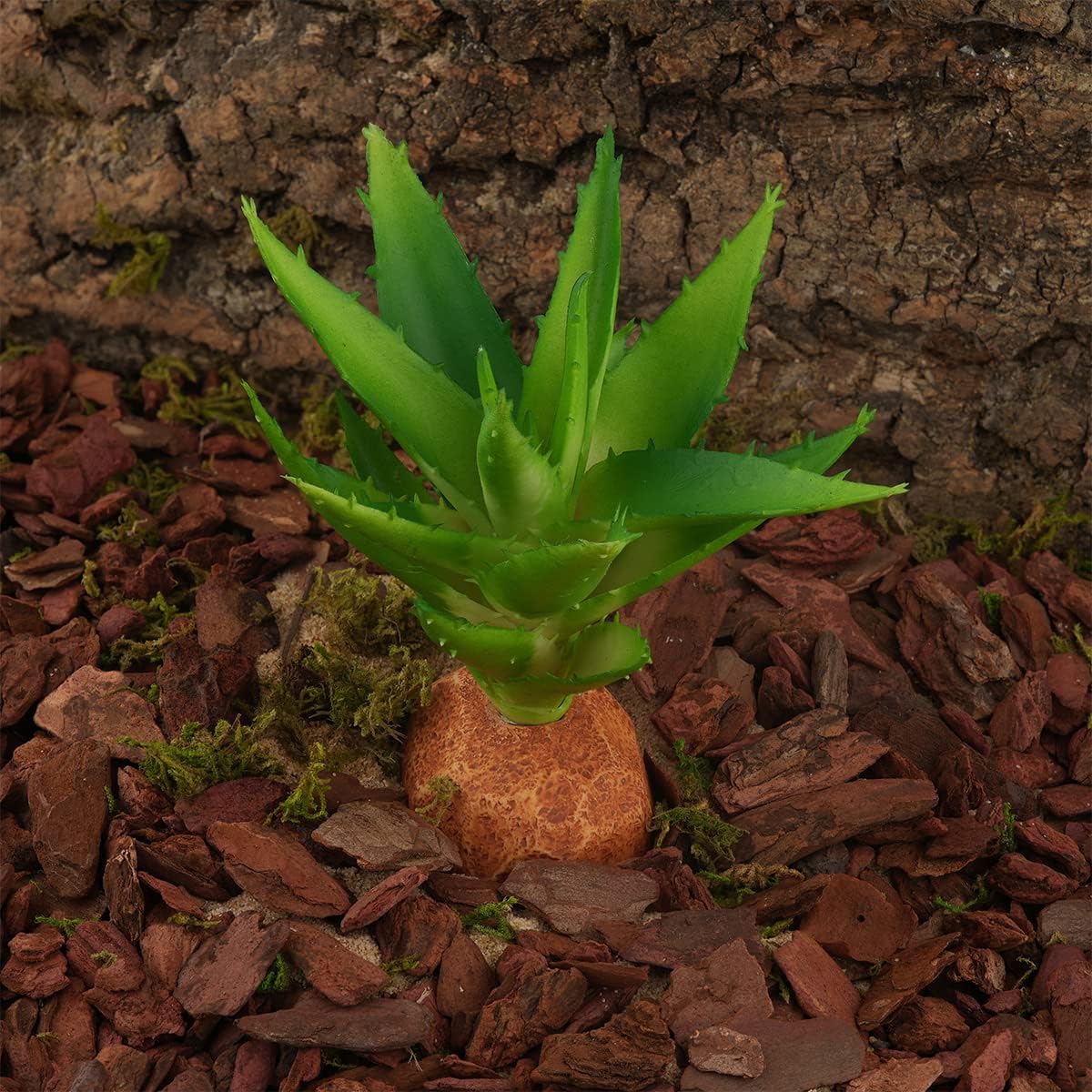 Fake Aloe Vera Plants, Reptile Decor for Terrarium, Crested Gecko Tank Accessories fit Leopard Gecko Bearded Dragon Lizard Chameleon Snake
