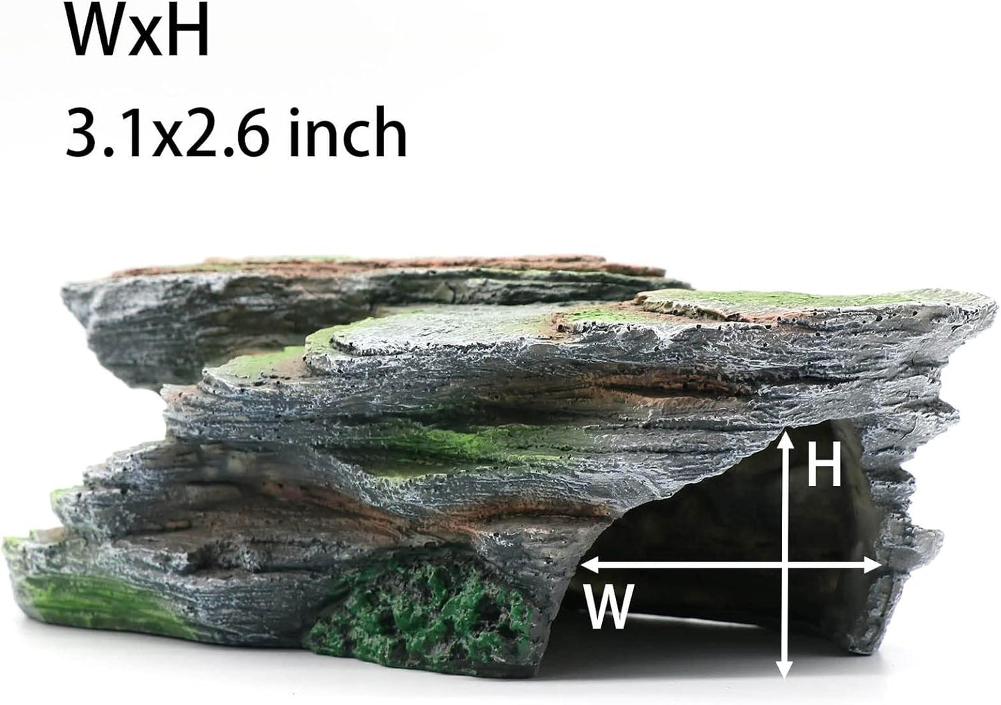 Reptile Resting Terrace Tortoise Climbing Platform Shale Scape Step Ledge, Reptile Cave Hideout Leopard Gecko Accessories Decorations, Great for Reptiles, Amphibians, Bearded Dragons, Lizard, Frogs