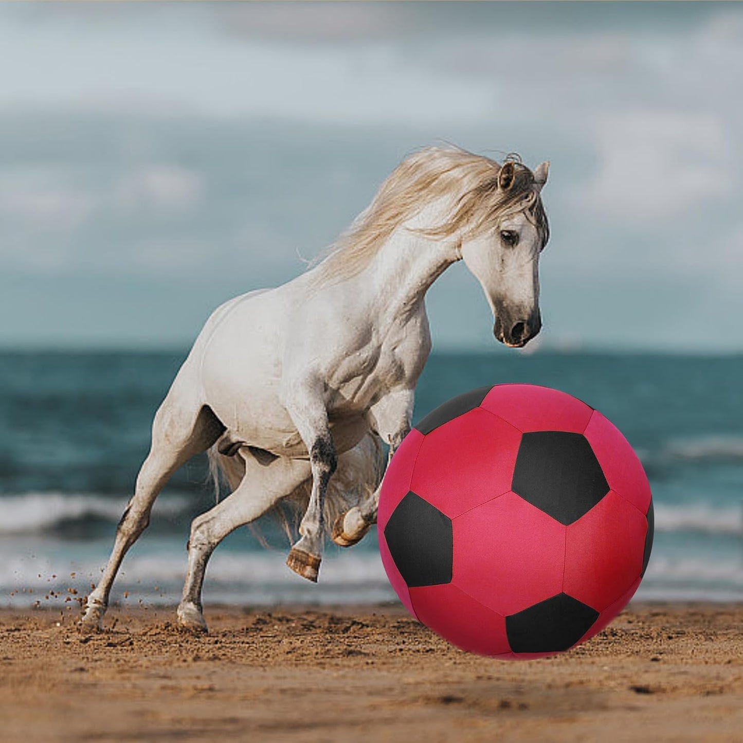 Herding Ball for Horse Ball & Cover 40" Large for Play Herding Ball Horse Toys for Horse (Red & Black)