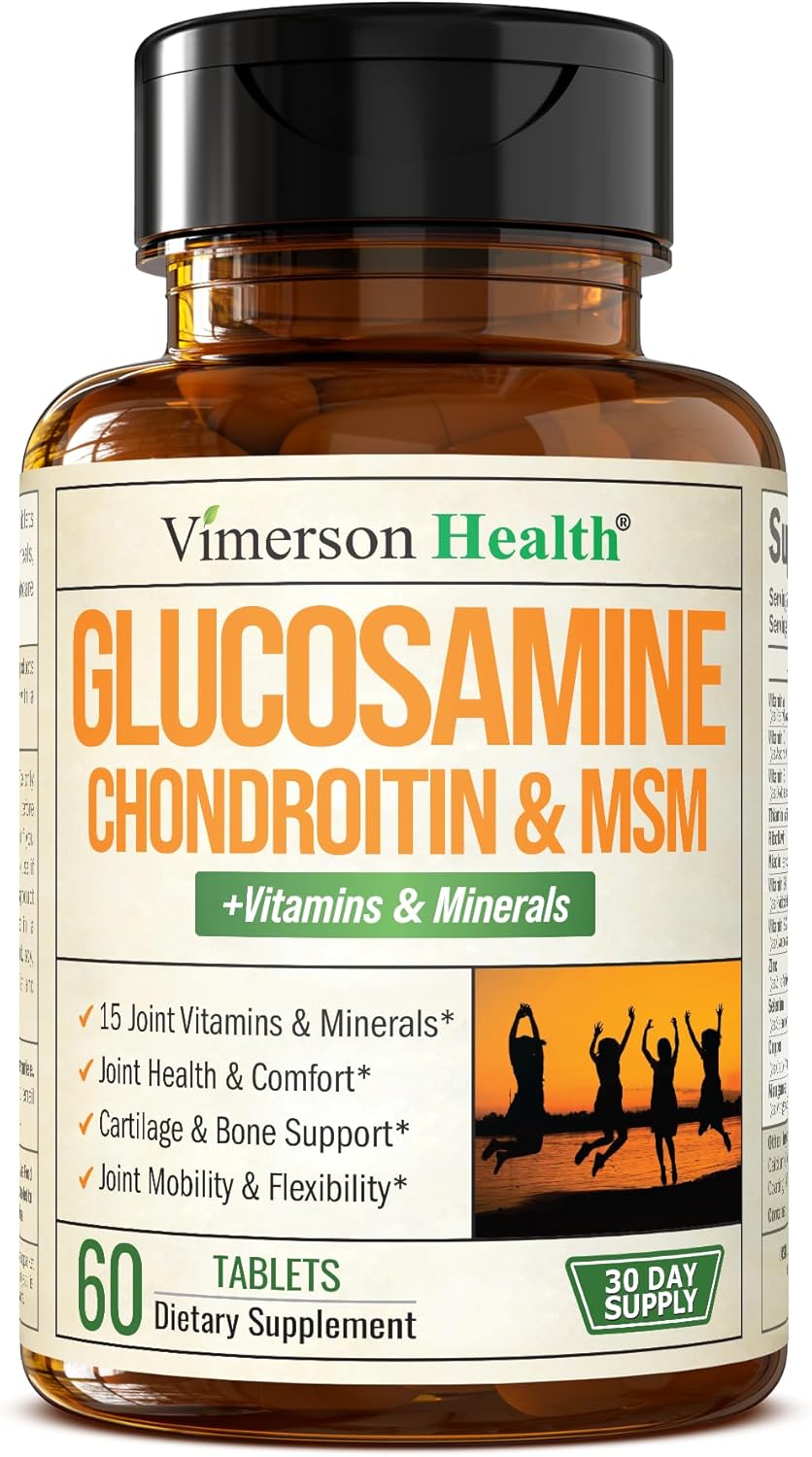 Glucosamine Chondroitin MSM Supplement – Advanced Joint Supplements for Men and Women w/Glucosamine Sulfate 1000mg, Chondroitin Sulfate & MSM, Vitamin B12 and More for Joint Health – FSA Eligible