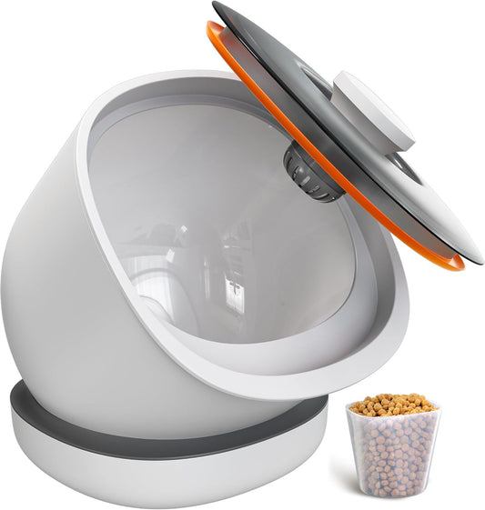 CTIME Airtight Pet Food Storage Container for Small Dog Cat Bird Treats & Dry Food to Keep Fresh -7.2L/2.2Gal (White)