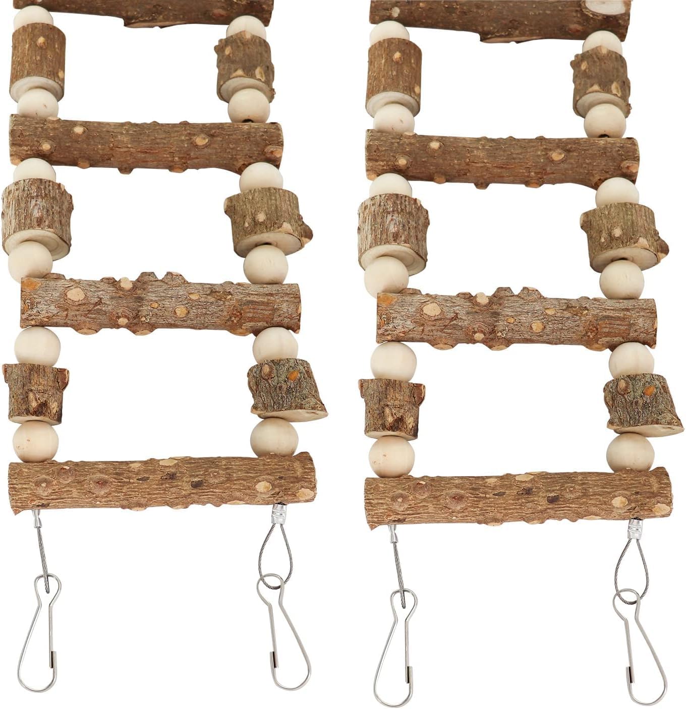 Bird Parrot Ladder Bridge Toy, Bird Swing Toy, Natural Pepper Wood Hanging Pet Chewing Toy, Rat Hamster Climbing Toys, Cage Accessories for Bird Parrot Rat Squirrel Sugar Gliders