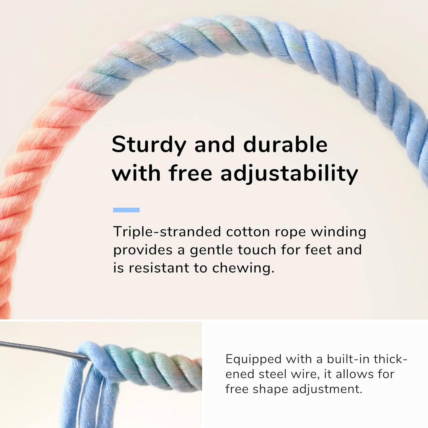 Multi-Color Rope Bird Perch Toys for Parrot Cage Stand, Climbing Swing Accessories for Cockatiel, Parakeets, Budgies, Lovebirds, Conures, Finches - 23.6 inch